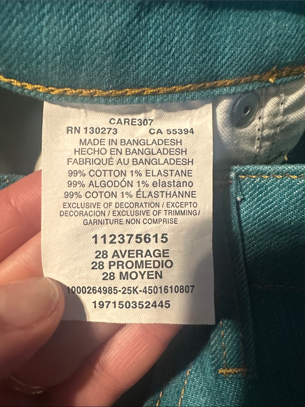 Wrangler Teal Denim Frayed Hem Shorts - Picture 5 of 5